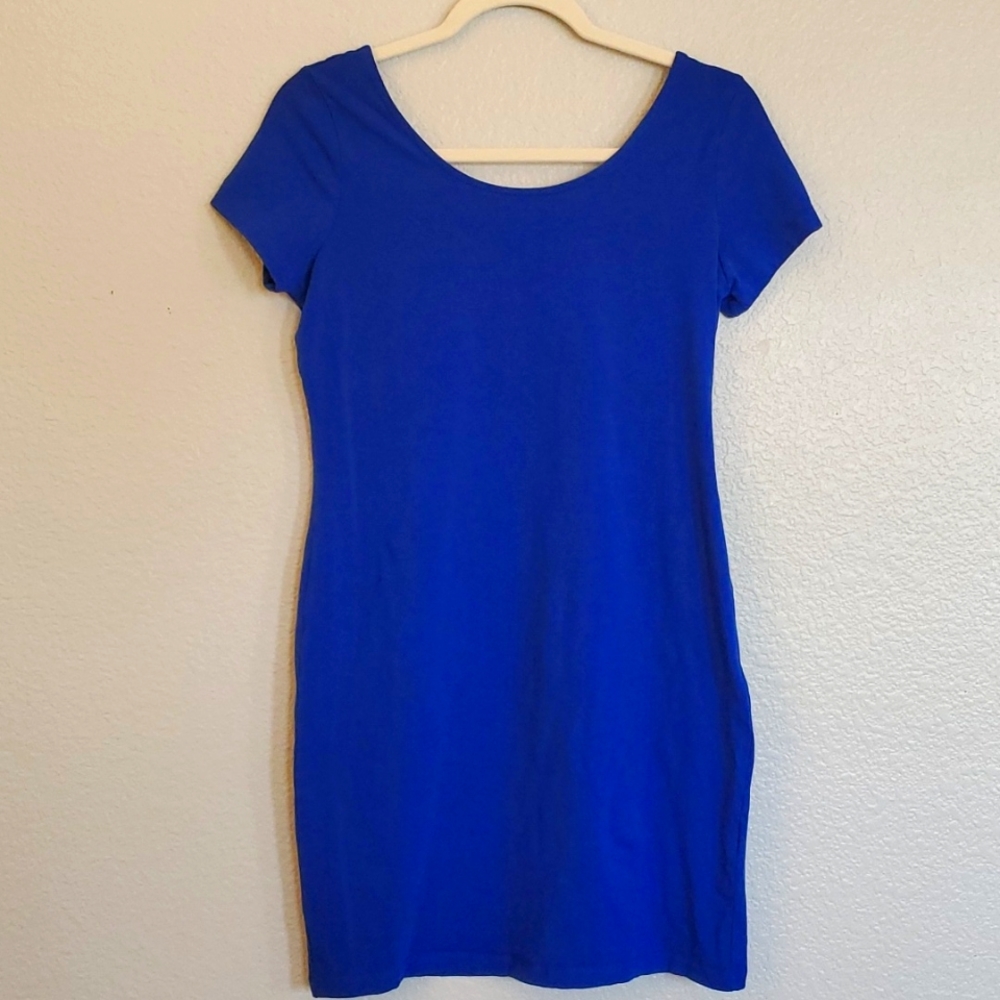 Attention Casual Blue Bodycon dress